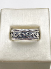 STERLING SILVER 925 7mm SWIRL BAND SIZE 7.5 RING 7.3g