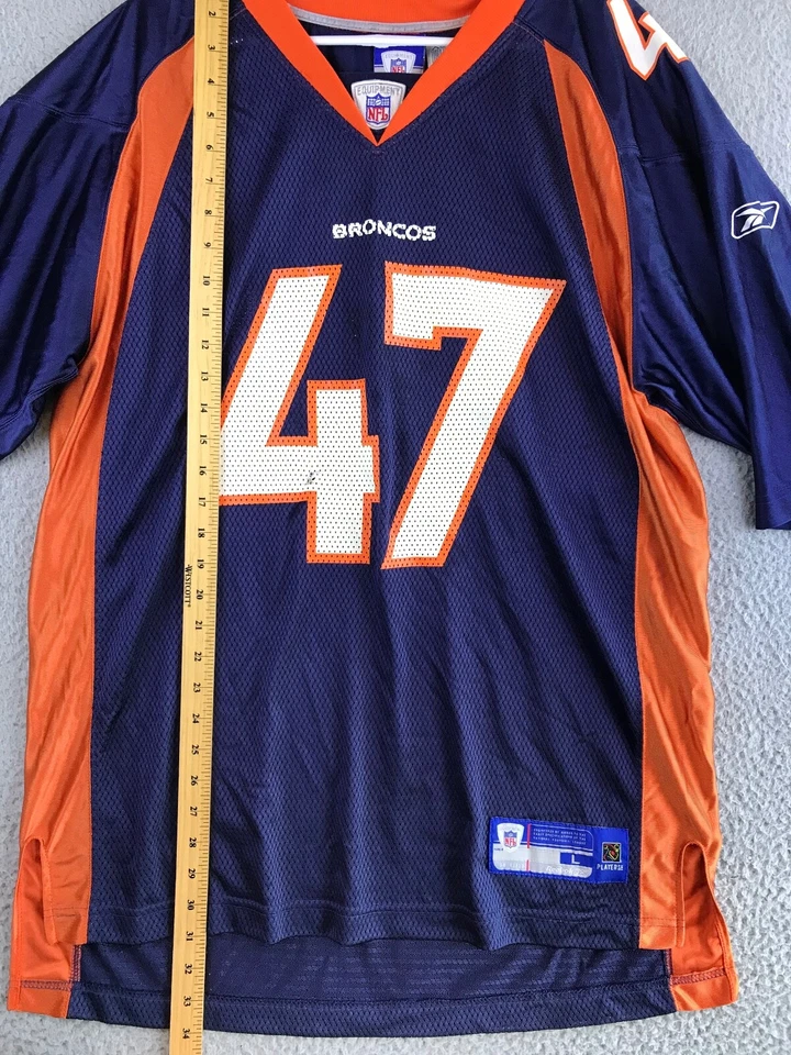 Camiseta para hombre Denver Broncos Lynch #47 grande azul manga corta NFL malla Reebok Foto 3 de 4