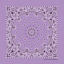 Lavender Paisley 22x22in HAV-A-HANK Bandanna 100% Cotton USA Made