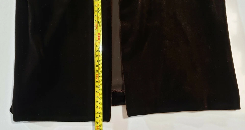 MICA Size 6 Petite Mandarin, Brown Velvet, Velveteen, Velour, Long Dress, Zip - Image 3 of 4