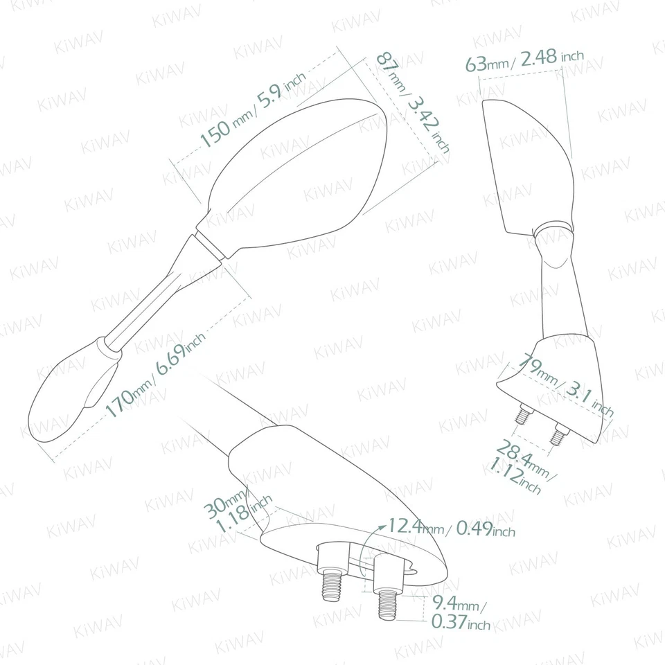 Espejo retrovisor de repuesto de repuesto para BMW HP4 (11'-14') Foto 2 de 4