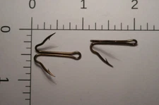 100 MUSTAD #3 DOUBLE LIVE BAIT HOOKS HOLLOW POINT RINGED BRONZED NORWAY 35881