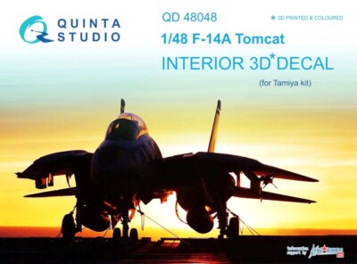 1/48 Quinta Studios 3D Interior Decal #48048 F-14A Tomcat For Tamiya