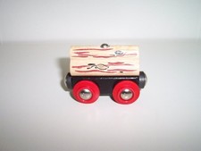 BRIO Wooden Timber Train Cargo Car with Wood Log Cargo