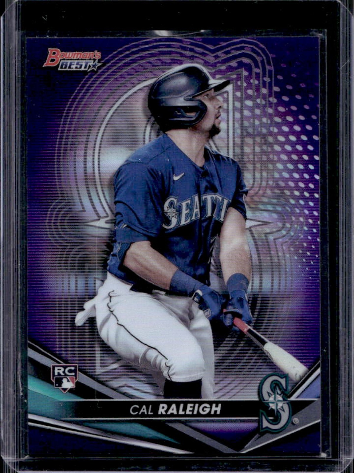 2022 Bowman's Best Cal Raleigh RC Purple Refractor Rookie #/250 Mariners