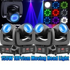 4X 150W LED Moving Head Lights 18 Prism RGBW Gobo Beam Stage Light DJ Disco DMX