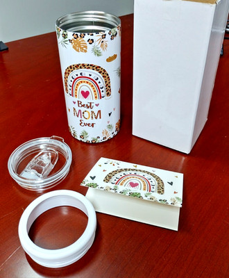 Best Mom Ever Slim Can Cooler & Insulated Tumbler Combo w/ Lid & Screw Top