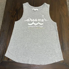 Spiritual Gangster Tank Top Dreamer Waves Graphic Gray Size Small
