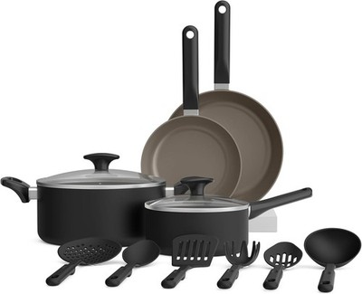 Bella 12-Piece Cookware Set   EverGood  Ceramic Nonstick, Dishwasher & Oven Safe