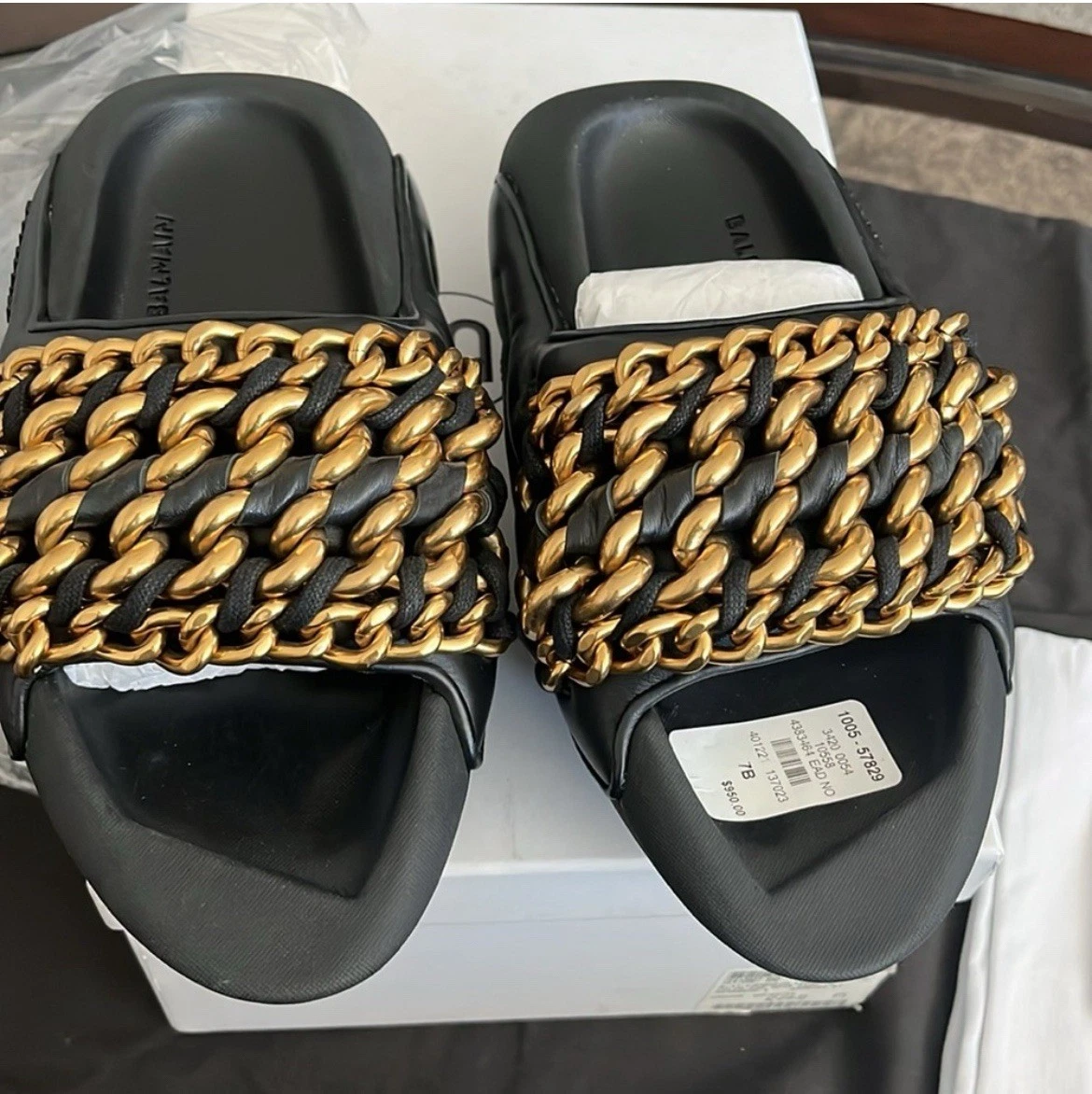 Balmain — Balmain Braided Lamb skin Leather Sandals