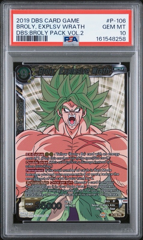 Broly Bandai Foil Promo Battle P-106 35000 Dragon Ball Super Card Game 2019