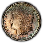 1900-O $1 Morgan Silver Dollar - PQ Rainbow Toning - BU - SKU-D7728