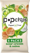 Popchips Sour Cream & Onion Multipack Crisps, 5 x 23g (Pack of 5)