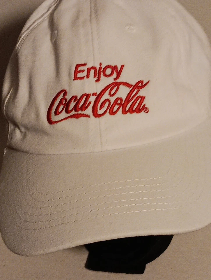 Enjoy COCA-COLA Baseball Cap Strap Back adjustable White Red letters unisex - Image 4 of 4