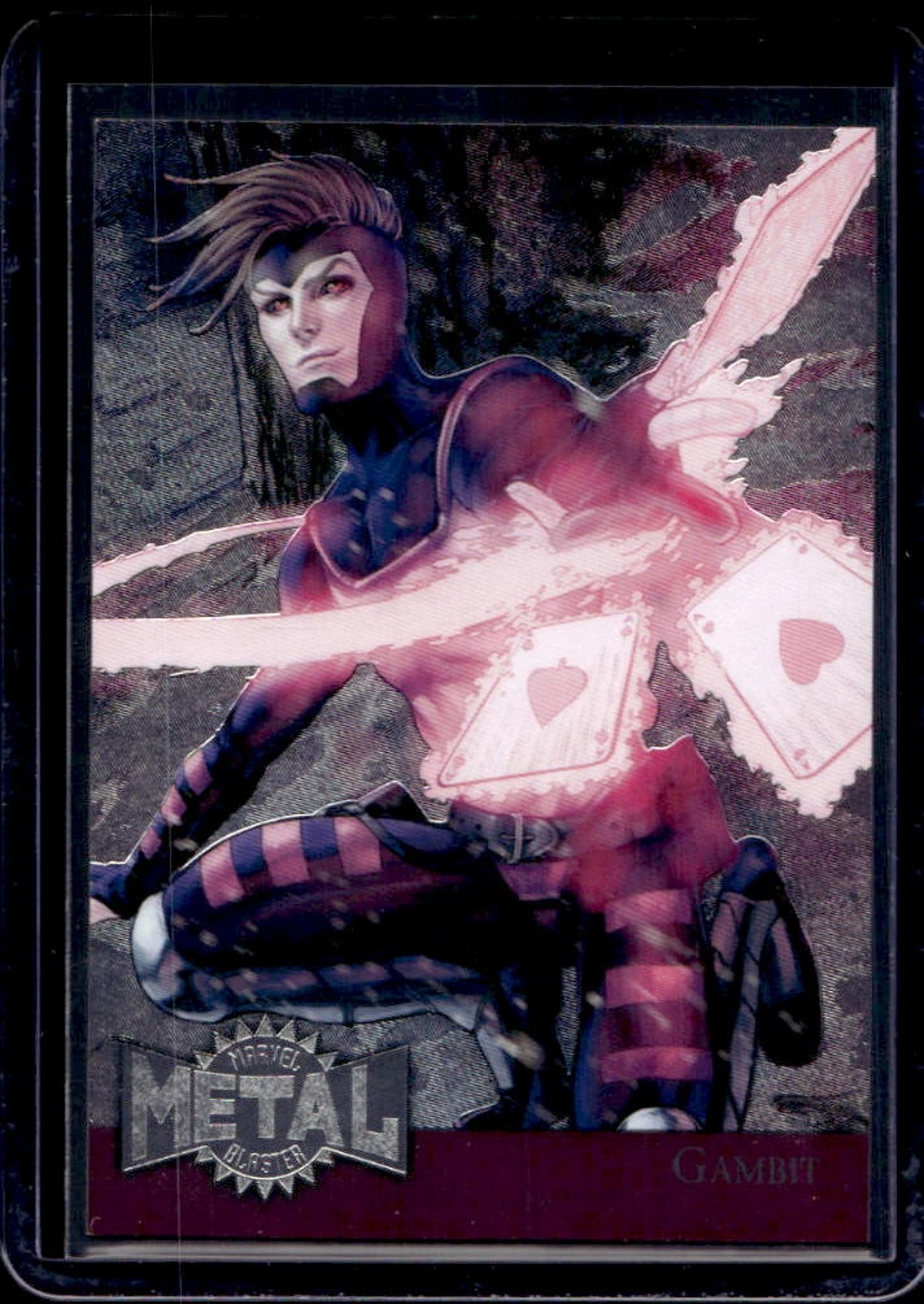 2015 Fleer Retro Marvel Gambit 1995 Flair Metal Blaster #17