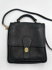Vintage 90s COACH Station Bag Black Leather Model 5130 Made In USA Crossbody Bag