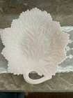 Vintage Fenton Pink Milk Glass Leaf Dish
