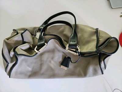 Strenesse Gabriele Strehle Reisetasche Weekender Leder Reißverschluss beige