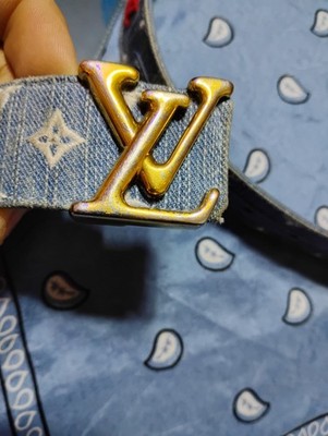 Blue Denim Luis Vuitton Monogram Belt