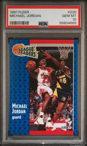 Michael Jordan Fleer 1991-92 League Leaders #220 PSA 10 HOF VERY LOW POP!