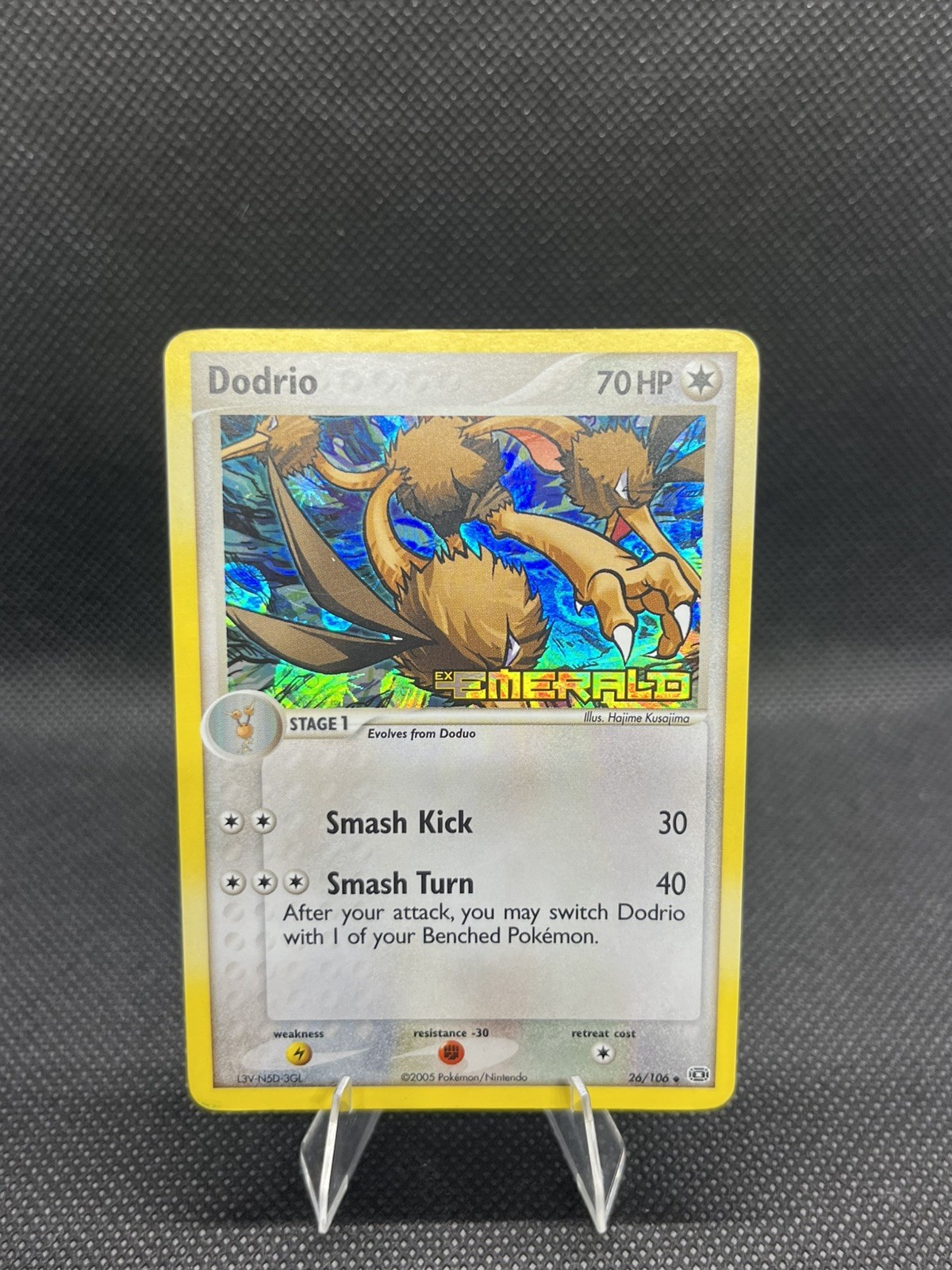 Pokemon TCg-Dodrio 26/106 2005 EX Emerald Pokemon Card Reverse Holo Stamped - NM