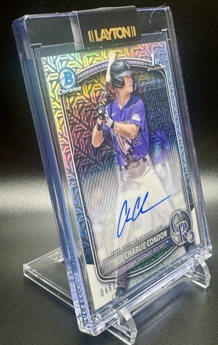 2025 Bowman Chrome Charlie Condon 1st Auto HTA Breakers Choice Refractor /150 - Picture 2 of 4