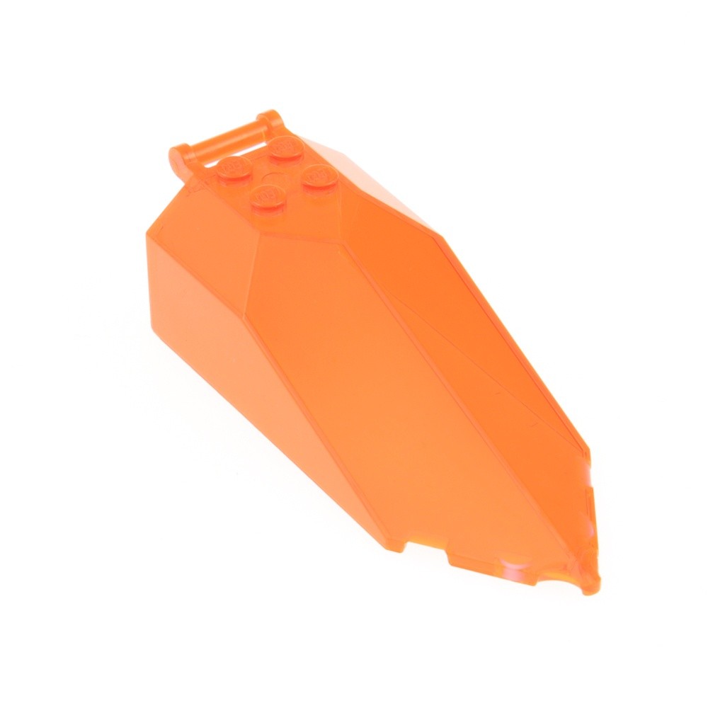 1x LEGO Windshield 10x4x2 1/3 Point Transparent Neon Orange Brick 27165