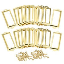 Metal Label Holders, 82x30mm 60pcs File Name Card Tag Label Frame, Gold Tone
