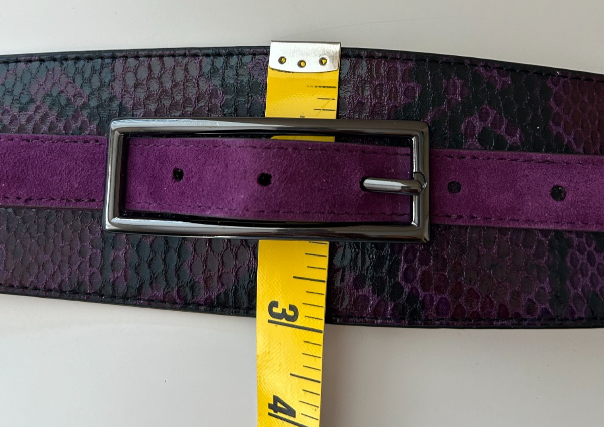 White House Black Market Purple Suede/Snakeprint  Belt sz M White House Black Market Purple Belts for Women for sale | eBay main image 3