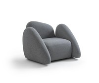 Grauer Polstersessel Designer Wohnzimmer Textil MöBel Einzelsessel