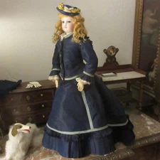 belle poupée de mode Bru , parisienne de 46 cm avec robe bottines sous vêtements