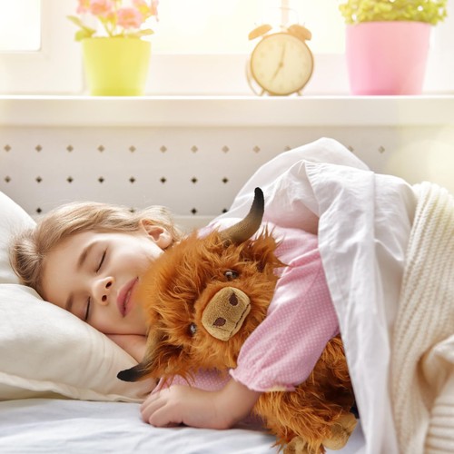 10.5 inches Highland Cows Stuffed Animals, Cute Fluffy Cow Plush Figure Toys ... - Picture 6 of 7