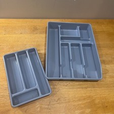 Vtg Rubbermaid Drawer Organizer Set Slate Blu...