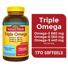 Nature Made Triple Omega 369 Softgels, Dietary Supplement, 170 Count...