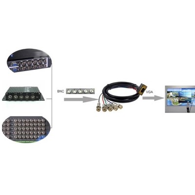 VGA To BNC Cable with 5BHC Plugs Splitter VGA to RGBHV Male To Male Coaxial Cord