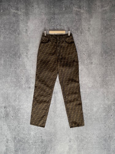 Vintage Women's Fendi Roma FF Zucca Monogram High Waisted Pants Size 44 S- M