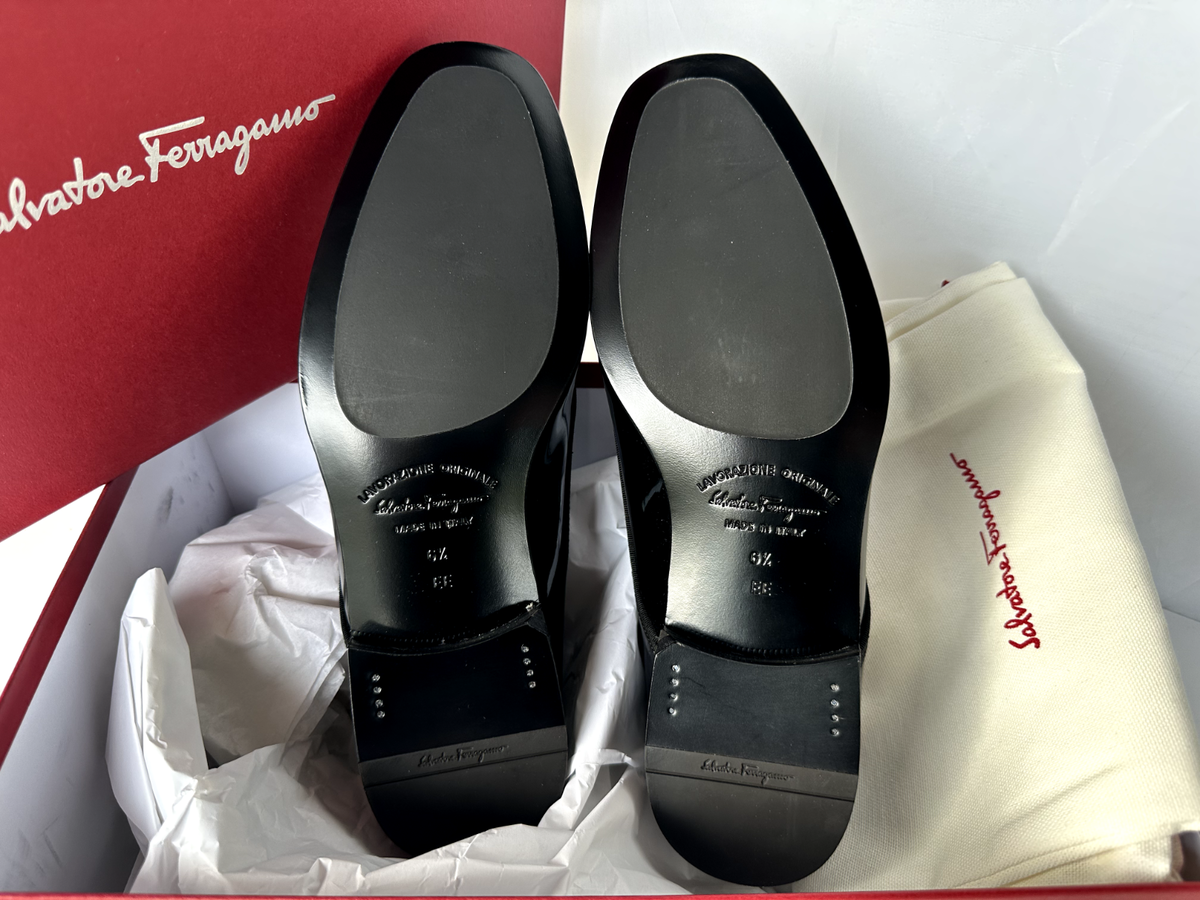 New Salvatore Ferragamo Men's Magic Shoes Size 9.5 E Black New Salvatore Ferragamo Men's Magic Shoes Size 9.5 E Black