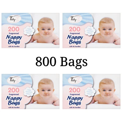 SPOOERGENERALSTORE 800 x Nappy Bags Baby Disposable Scented Fragranced Bin Sack Hygienic Diaper Bag