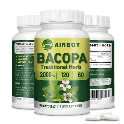 Bacopa Monnieri 2000mg - Brain Health  Memory Booster, Focus