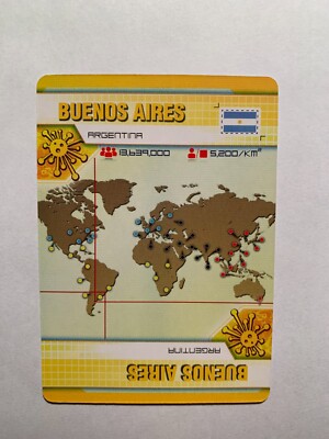 Pandemic   BUENOS AIRES   City Card  Game Replacement Piece Z- MAN GAMES  2013