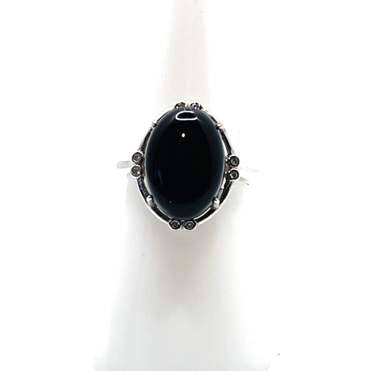 Black Stone ring, size 6, .925 sterling silver, NWOT | eBay