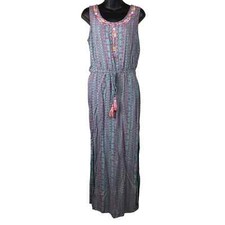 Falls Creek Womens M Long Maxi Boho Dress Sleeveless