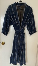 Vintage Majestic Men s Robe Long Bathrobe, Blue/White
