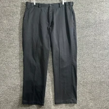 Dockers D3 Mens Khaki Pants Size 38x32 Black Cotton Blend Flat Front High Rise