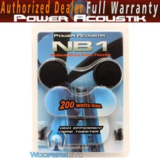 POWER ACOUSTIK NB-1 1" SURFACE ANGLE 200W MICRO DOME TWEETERS NIOBIUM MAGNET NEW