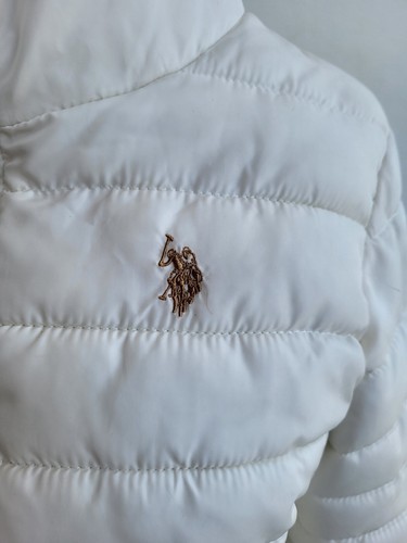U.S. Polo Ass Zigzag Wave Cozy Faux Fur Lining Hooded Quilted Puffer Jacket Sz M - Picture 5 of 9