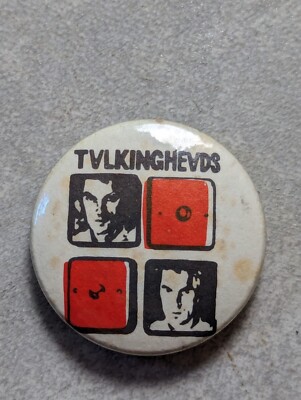 Vintage 80er Talking Heads Pin Anstecker gekauft um 1986 