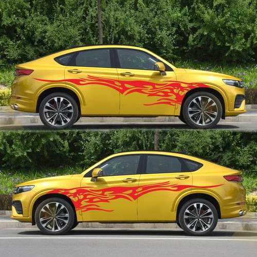 Red Flame Decal Set Large Graphic Body Vinyl Sticker For Car Truck Accessories - Bild 8 von 8