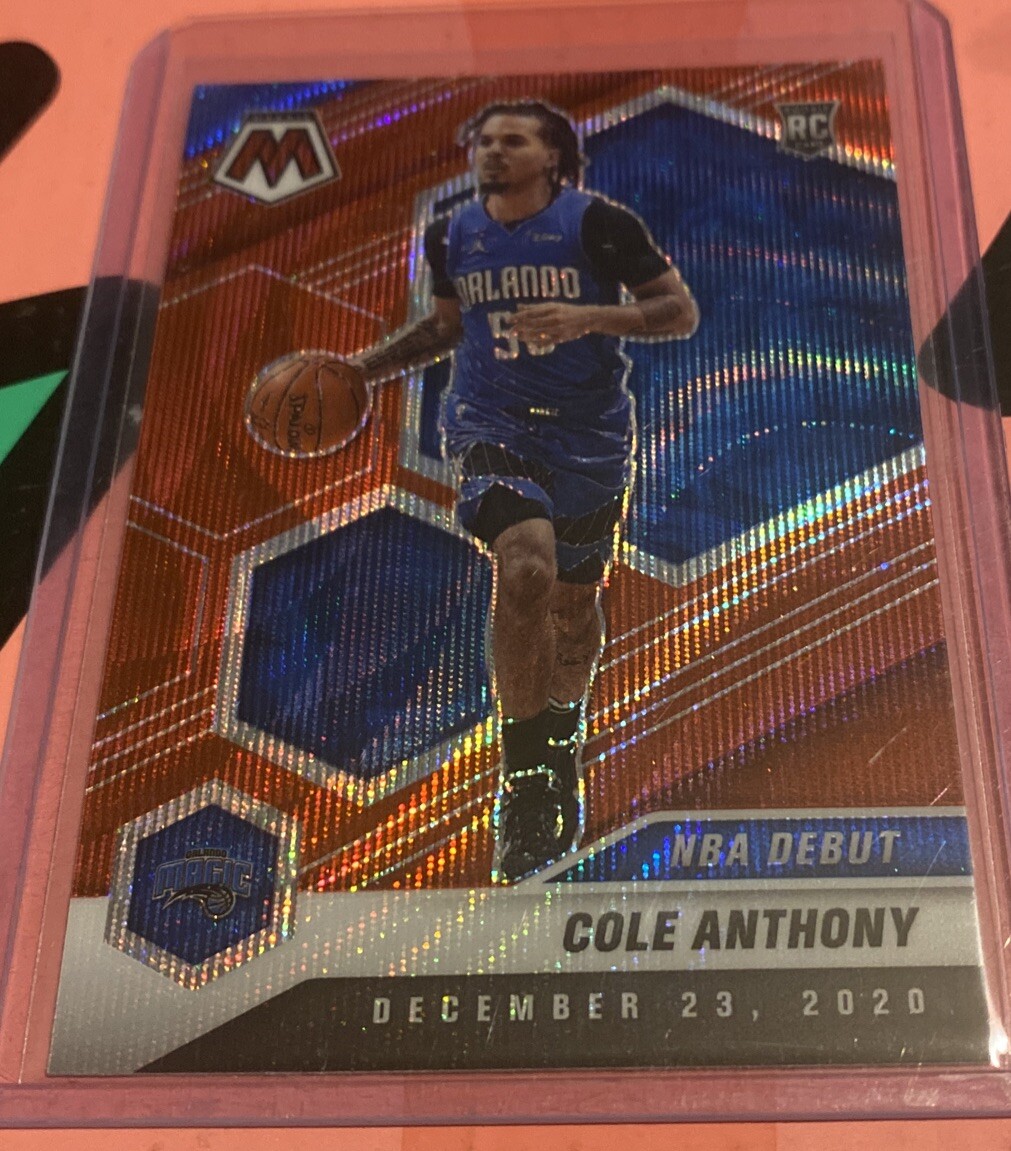2020-21 Panini Mosaic COLE ANTHONY RC Rookie NBA Debut Red Wave Prizm #268 Magic