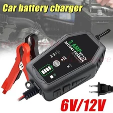 6V/12V Fully Automatic Battery Charger Maintainer 3000mA for Car Lithium LiFePO4